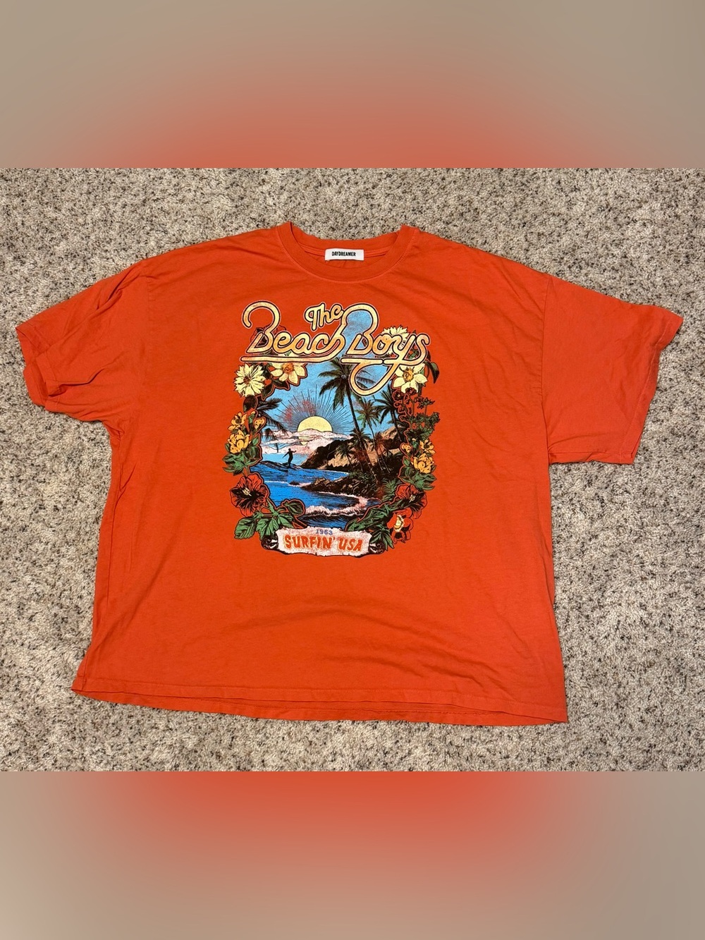Daydreamer Orange The Beach Boys Surfin' USA Graphic Tee
